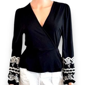 Blue rain black blouse | XS